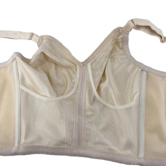 Vintage Fit n Slim Custom Maid Longline Bra 34B Ivory Pinup Rockbilly - Picture 3 of 7